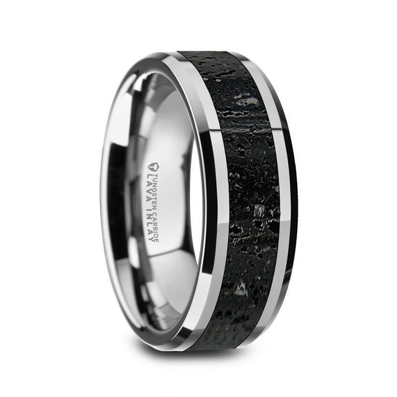 8 mm Mens Wedding Bands - Black Tungsten, with Lifetime Warranty