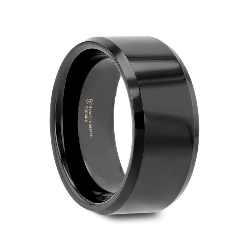 Men Women Tungsten Carbide Ring Wedding Band High Polished Bevel