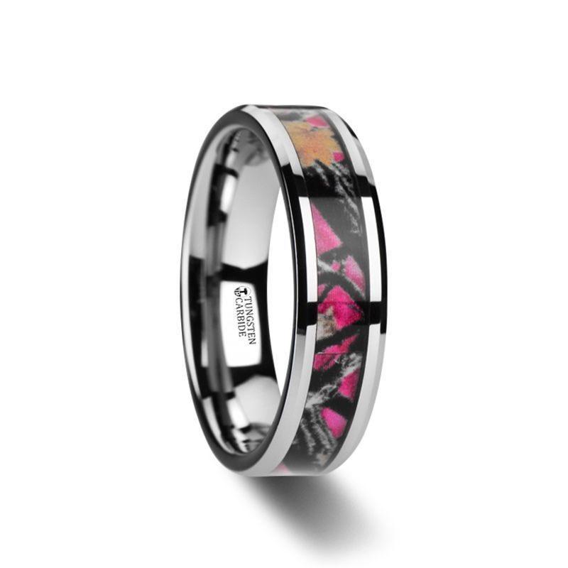 JULIET Realistic Tree Camo Tungsten Carbide Wedding Band with Real Pin –  Larson Jewelers