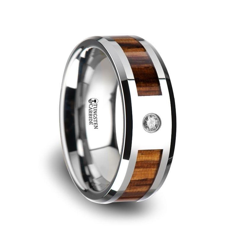 Zebra Wood Tungsten Ring, Mens Ring, Mens Wedding Band, Wood Ring, Wedding Ring, high quality Wooden Ring