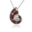 Sterling Silver Koa Wood Nautilus Seashell Pendant18" Necklace