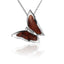 Sterling Silver Koa Wood Butterfly Pendant18" Necklace