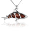 Sterling Silver Koa Wood Shark Pendant18" Necklace