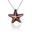 Sterling Silver Koa Wood Cushion Starfish Pendant18" Necklace