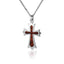 Sterling Silver Koa Wood Cross Pendant18" Necklace