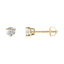 14K Yellow Gold 3-Prong Solitaire Basket Studs with Lab Grown Diamond