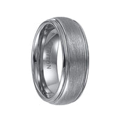 KENDRICK Domed Tungsten Carbide Ring with Wire Brush Finish and Polished Rims by Triton Rings 8mm - Larson Jewelers