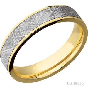 10K Yellow Gold with Polish Finish and Meteorite Inlay - 5MM - Larson Jewelers