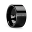 Music Code Engraved Flat Pipe Cut Black Tungsten Ring Polished - 6mm - 12mm