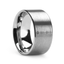 Music Code Engraved Flat Pipe Cut Tungsten Ring Brushed - 6mm - 12mm