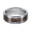 BURTON Tungsten Wedding Band with Wood Pattern Inlay and Beveled Edges - 8 mm - Larson Jewelers