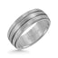 HARLEY Domed Tungsten Carbide Ring with Brush Finish Center and Dual Offset Grooves by Triton Rings - 8 mm - Larson Jewelers