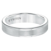 JACOB Flat White Tungsten Carbide Roll Edge Comfort Fit Band by Triton Rings - 9mm - Larson Jewelers