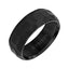 8mm Black Tungsten Carbide Edge to Edge Band with Hammered Pattern - Larson Jewelers