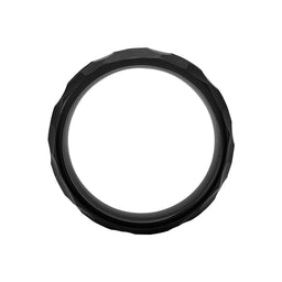 8mm Black Tungsten Carbide Edge to Edge Band with Hammered Pattern - Larson Jewelers