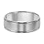 14k White Gold Brushed Finish Comfort Fit Wedding Band with Polished Round Edges - 6mm - Larson Jewelers