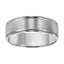 14k White Gold Brushed Finish Comfort Fit Wedding Band with Polished Round Edges - 6mm - Larson Jewelers