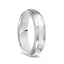 14k White Gold Polished Finish Raised Center Women's Wedding Ring with Milgrain Edges - 4mm - Larson Jewelers