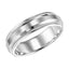 14k White Gold Brushed Raised Center Men's Wedding Ring with Milgrain Accents - 6mm - 8mm - Larson Jewelers