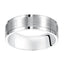 14k White Gold Brushed Center Men’s Wedding Band with Polished Step Edges - 7mm - Larson Jewelers