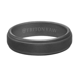 6mm RAW Step Edge Band w/Sandblast Finish & Black Interior - Larson Jewelers