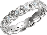 10K White 3/8 CTW Natural Diamond Sculptural-Inspired Eternity Band - Larson Jewelers