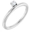 14K White Natural White Sapphire Stackable Ring