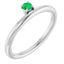 14K White Lab-Grown Emerald Stackable Ring