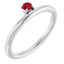 14K White Natural Ruby Stackable Ring