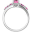 14K White Lab-Grown Pink Sapphire & Natural Pink Tourmaline Ring