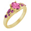 14K Yellow Lab-Grown Pink Sapphire & Natural Pink Tourmaline Ring