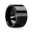 Music Code Engraved Flat Pipe Cut Black Tungsten Ring Polished - 6mm - 12mm