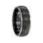 Edward Mirell Titanium Black Ti Grooved Step Edge 8mm Band - Larson Jewelers