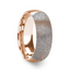 14k Fingerprint Ring Rose Gold Engraved Domed Brushed Band - 4mm - 8mm