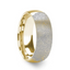 14k Fingerprint Ring Yellow Gold Engraved Domed Brushed Band - 4mm - 8mm