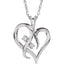 14K White 1.5 mm Round Accented Heart Pendant Mounting