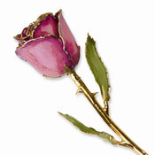 Gold Dipped Fuchsia Rose with Vibrant Lacquer Finish - Larson Jewelers