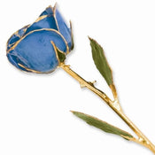 Gold Dipped Authentic Blue Rose with Lacquer Finish - Larson Jewelers