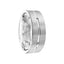 Brushed Cobalt Wedding Band with Polished Center Groove - 7mm - Larson Jewelers