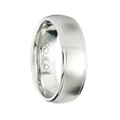 FABRE Brushed Cobalt Men’s Wedding Ring with Polished Beveled Edges - 7mm - Larson Jewelers