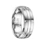 GARCIA Brushed & Polished Men’s Cobalt Wedding Band with Cuts & Dual Grooves - 8mm - Larson Jewelers