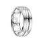 HAGGAR Brushed & Polished Flat Cobalt Wedding Band with Dual Grooves - 8mm - Larson Jewelers