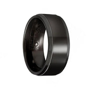 SEKTOR Torque Black Cobalt Wedding Band Polished Finish Raised Center Brushed Beveled Edges - 9 mm - Larson Jewelers