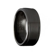 SEPHIROTH Torque Black Cobalt Flat Wedding Band Brushed Finish with Polished Round Edges- 9 mm - Larson Jewelers