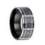 ARTHAS Torque Black Cobalt Wedding Band Polished Laser Celtic Design Beveled Edges with Black Inside - 9 mm - Larson Jewelers