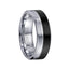 MILES Torque Two Toned Black Cobalt Wedding Band Brushed Grooved Center Design Beveled Edges - 7 mm - Larson Jewelers