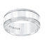 White Tungsten Polished Center Wedding Band with Coin Edge Sides by Triton Rings - 9mm - Larson Jewelers