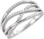 14K White 1/5 CTW Natural Diamond Criss-Cross Ring