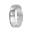 SAWYER 14k White Gold Wedding Band Crystalline Raised Center Finish with Stepped Polished Edges - 6 mm - Larson Jewelers