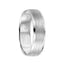 HARLAN 14k White Gold Wedding Band Satin Brushed Center Finish with Beveled Polished Edges - 6mm - Larson Jewelers